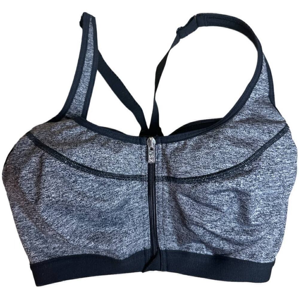 Victoria Secret VSX Htr Grey Raceback Sports Bras Women's Size 32DD